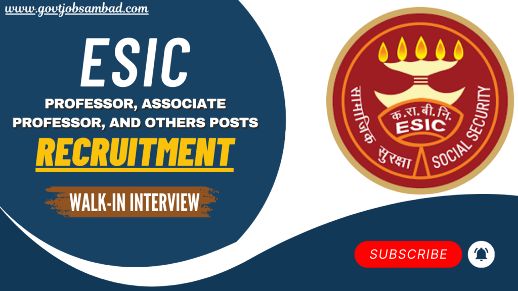 ESIC Haryana Recruitment 2024 for 272 Post for Apply Now