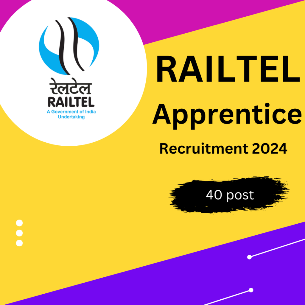 RAILTEL Apprentice Recruitment 2024 , 40 Vacancies for Apply Online